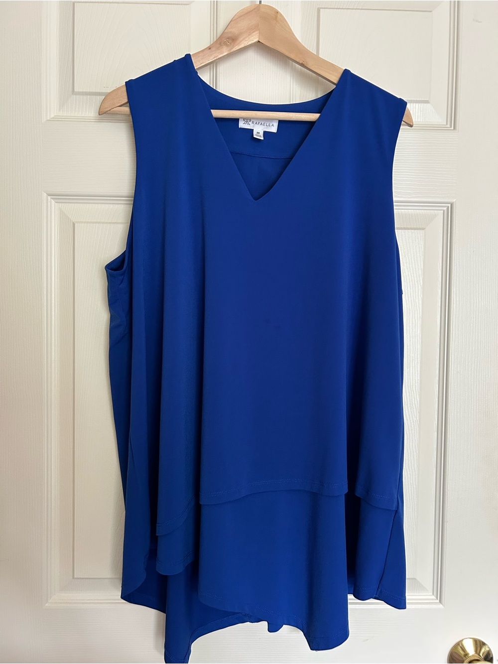 Rafaella Royal Blue Sleeveless V-Neck Layered Tunic